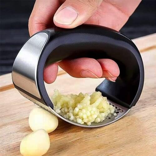 Stainless Steel Garlic Press Manual Garlic Mincer Chopping Garlic Tools O-shaped Kitchen Rolling Crusher Vegetable Tool