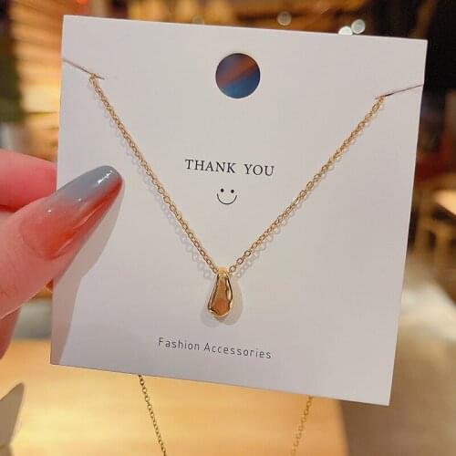 Surprise Price Jewelry Gift Vintage Charm Drop Small Bean Titanium Steel Necklace Party Trendy Statement Necklaces for Girls