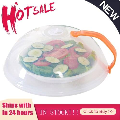 Microwave Oven Food Cover Transparent Anti Sputtering Cover Handle Reusable Airtight Food Covers Home Handle Heat Resistant Lid