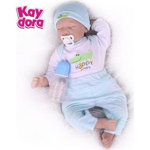 KAYDORA 55cm Bebe Reborn Baby Doll Realistic Children Menina Sleeping Kids Soft Real Touch Toys for Birthday Xmas Surprise Gifts