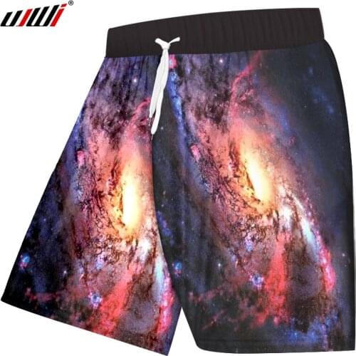 UJWI New Galaxy Mens Gyms Shorts 3D Space Print Boys Trousers Homme Trousers Summer Man Casual Shorts Dropshipping