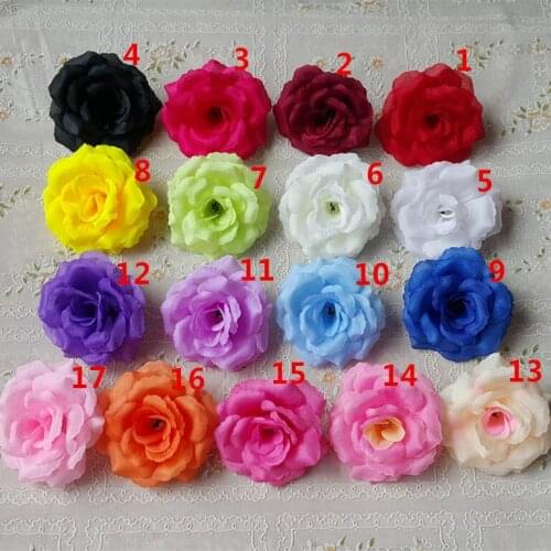 17colors 100pcs/lot High Quality 8CM Artificial Silk Rose Head Flower for Wedding Christmas Party DIY Decoration Free Shipping