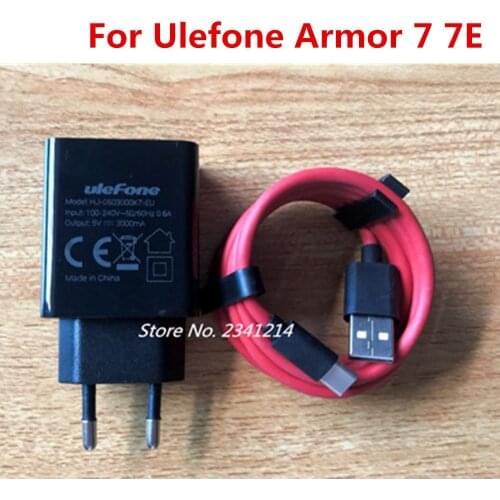 New Original Ulefone Armor 7 Adapter DC 5V 7V 9V 2A Fast Charger 3.0 EU Plug+ Type-C USB Cable Transfer Data Line