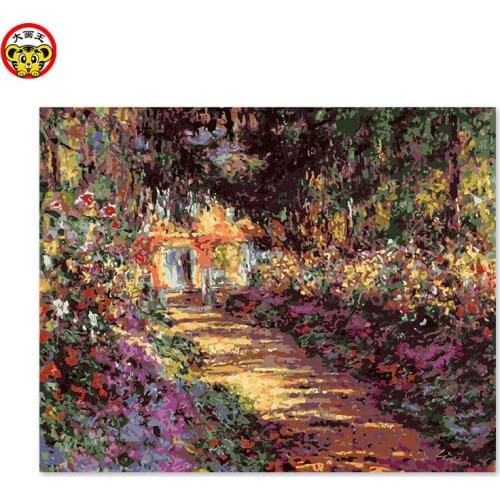 Painting by numbers art paint by number home decor painting decorative painting color painted their own Monet garden impression