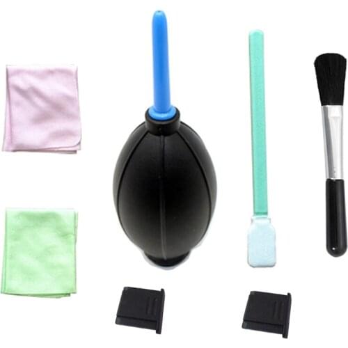 10sets 7 in1 Camera Lens Clearing suit kit set Lens Clean-cloth Air Blower +cleaning bursh +Clean cloth+hot shoe+CCD SWAB