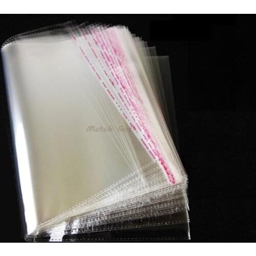 100pcs/lot-25*32cm+3cm clear opp self-adhesive bags for magazines, newspapers, photos, CDs, bread, popcorn, nuts storage bags