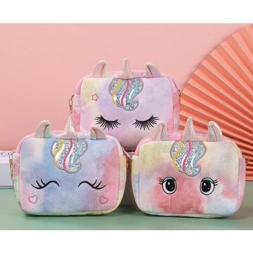 2021 Fashion Children Girls Shoulder Bag Cute Unicorn Animals Messenger Bag Kids Keys Coin Purse Cute Princess Mini Handbag
