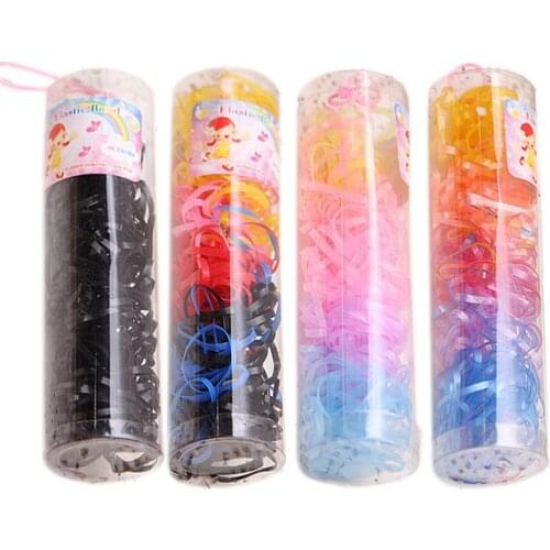 220Pcs Kid Girls Multicolor Disposable Hairbands Elastic Rubber Ponytail Holder