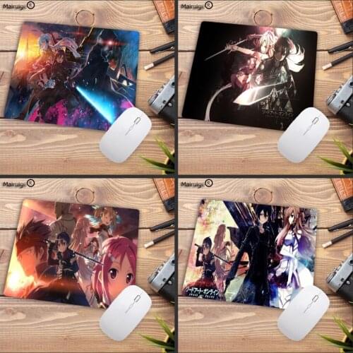 Mairuige Big Promotion Sword Art Online Anime girl Natural Rubber Gaming mousepad Desk Mat durable office mat mousepad 22X18CM