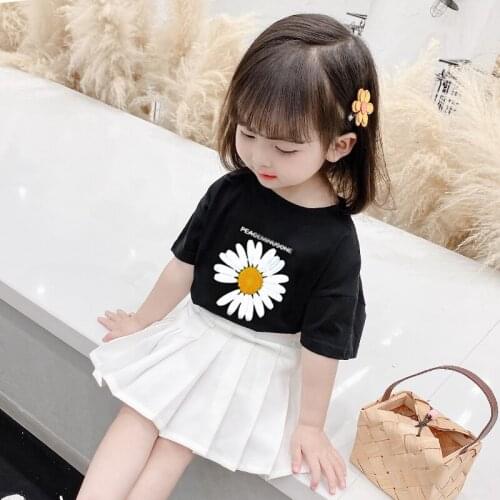 Girl Kids T-shirt 2021 New Strawberry Print Fresh Soft Top Children Lovely Summer Short Sleeve