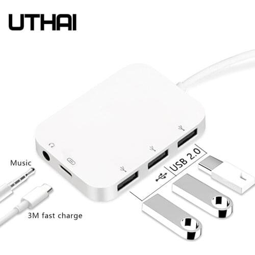 UTHAI C08 Type-C Docking Station Type-Chub Five in One Multifunctional USB Splitter 3.0 USB HUB Hub Headset 3.5mm