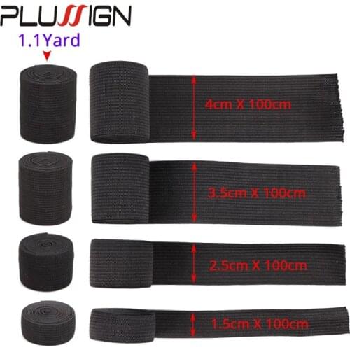 Plussign Elastic Band For Wigs 1.5cm 2.5cm 1 Meter Wig Band Black Rubber Hair Accessories Melt Wand Wig Elasticband