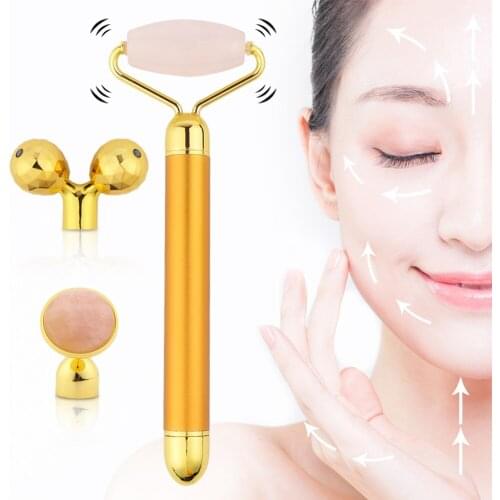 5 Colors Electric Jade Roller Facial Beauty Roller Vibrating Face Soft Massager Improving Wrinkles Dark Circles Skin Care Tool