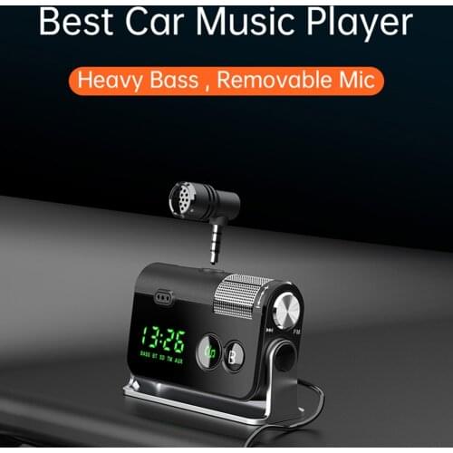 Bluetooth 5.0 FM Transmitter for Car QC3.0 + USB C PD 18W Charger BT FM Radio Adapter Hands Call Bass Sound Music Player BC73