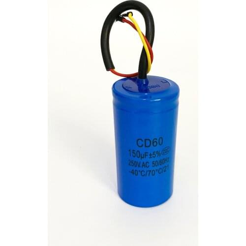 Staring capacitor CD60,150uf,250V.AC,50/60Hz,-40/70 temperature/21