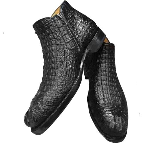 Jiangxinduyun custom crocodile leather boots zipper manual Nile crocodile Men boots Nile crocodile Short boots