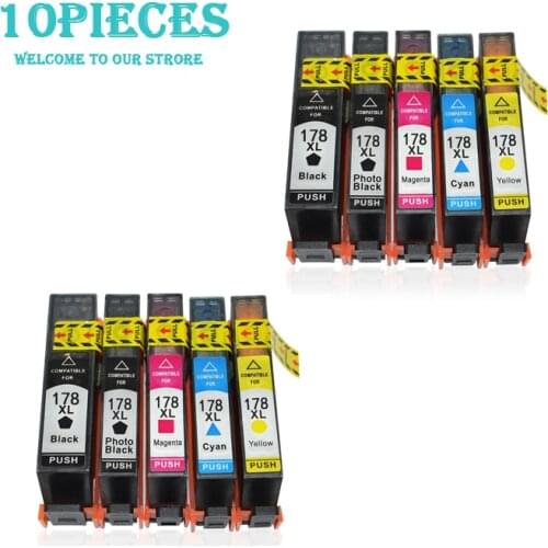 10pcs LuoCai Compatible ink cartridge for hp 178 Deskjet 3070A 3520 6510 B010B B109a B109n B110a B210b B209a B210a printer 178XL