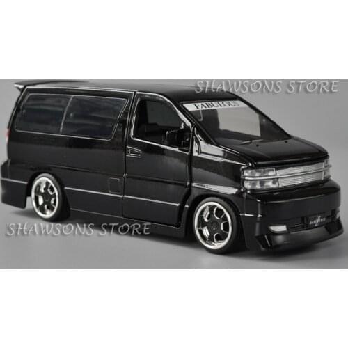 Diecast Metal 1:32 Scale Model Car Toys Free Wheeling Elgrand MPV Van Vehicle Replica With Sound & Light