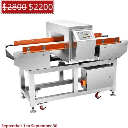 Conveyor belt metal detector for frozen food, seafood