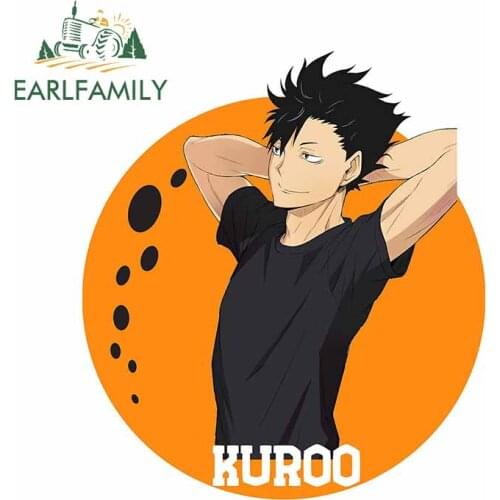 EARLFAMILY 13cm x 11.6cm for Kuroo Tetsurou Haikyuu Car Stickers Scratch-proof Refrigerator Surfboard Decal Motorcycle Graphics