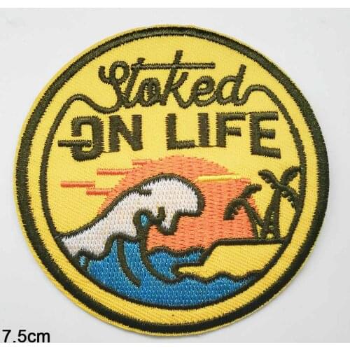 Life Iron On Patches Embroidered Clothes Patch For Clothing Clothes Stickers Garment Apparel Accessories