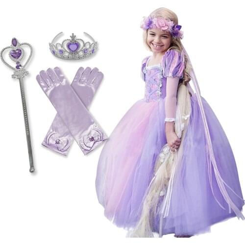 Girl Princess Dress 4 6 8 9 10 Year Party Fancy Prom Gown Birthday Outfit Baby Girl Clothes Children Halloween Costume for Kids