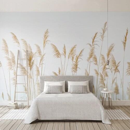 Custom Photo Mural Reed Plant Nordic Modern Living Room Bedroom Dining Room Restaurant Interior Wall Decor Painting Wallpaper 3D