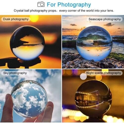 Transparent Glass Magic Crystal Ball FengShui Photography Glass Crystals Craft Travel Take Pictures Home Decorative Balls Gift