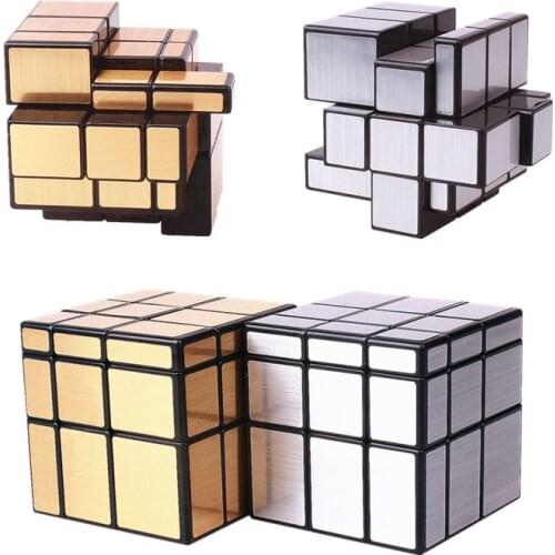 QIYI mirror cube 3x3x3 magic speed cube silver gold stickers professional puzzle cubes toys for children mirror blocks