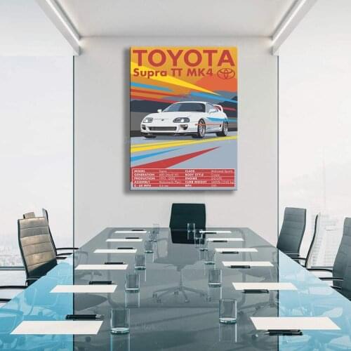 Retro Vintage Classic Car Poster Toyota Supra TT MK4