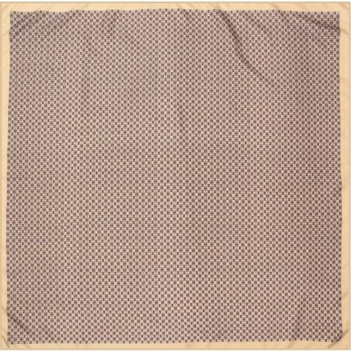 Manual Hand Rolled Twill Silk Scarf Women Geometric Print Square Scarves Wraps Echarpes Curled Foulards Femme Bandana Hijabs