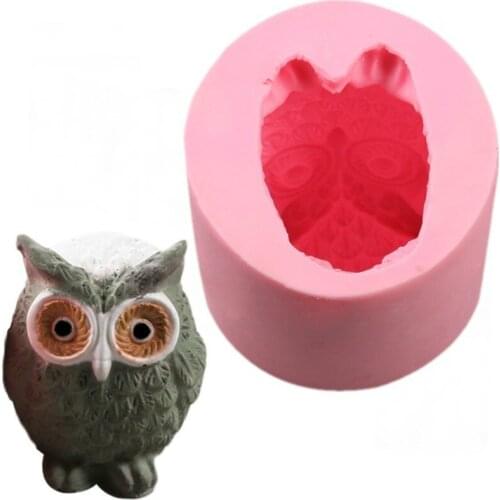 Food Silicone Cake Mold DIY 3D Owl Shape Fondant Chocolate Tray Mould Cute Ice Cream Maker Mold Kitchen Gadgets Tool Accessories