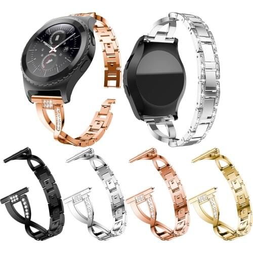 20mm replace bracelet for Samsung Gear S2 Women Band with Rhinestone Strap For Samsung Galaxy Watch Active wristband Accessories