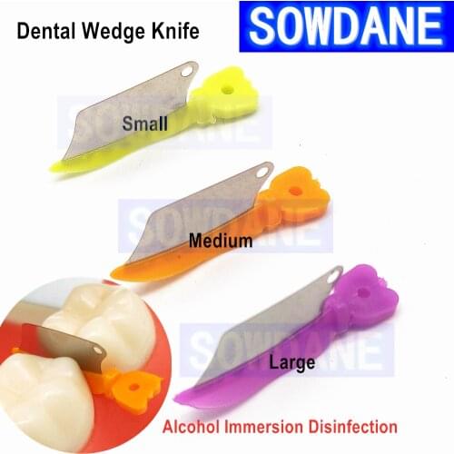 20pcs Dental Wedge Knife Prime Teeth Interproximal Plastic Wedges knife with Dental Stainless Steel Matrix Dental Materials Tool