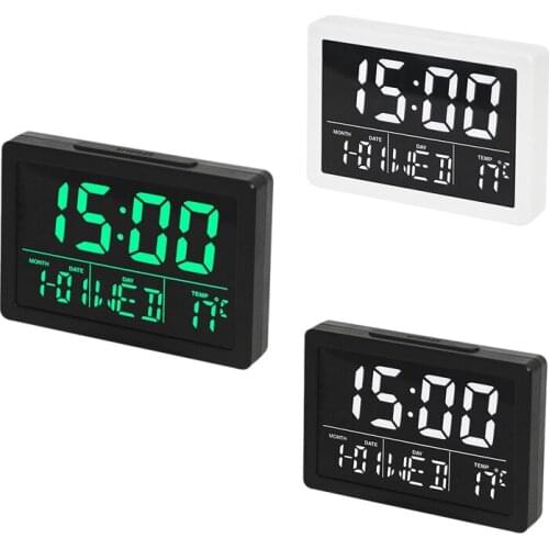 AF89 LED Digital Alarm Clock Indoor Temperature,USB Portable Bedside Table Desk Hygrometer for Kids Bedroom Car Travel