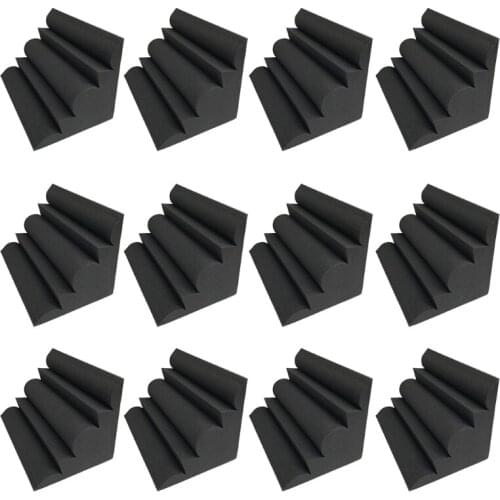 12pcs Corner Acoustic Soundproof Foam High Density Flame Retardant Bass Trap
