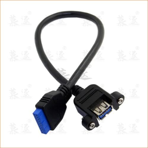 USB 3.0 Single Port A Female Screw Mount Type to Motherboard 20pin Header Cable 20cm 0.2m
