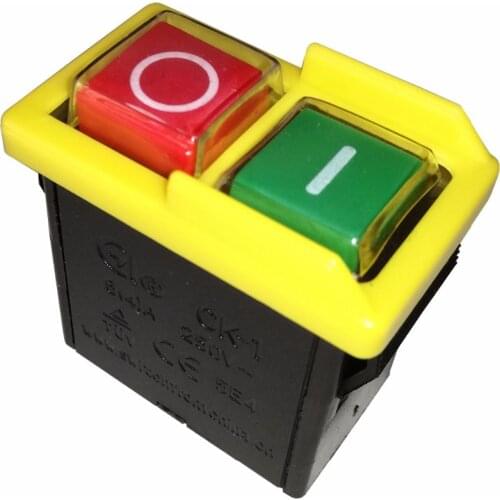 CK1 6A 250V Waterproof Dustproof Electromagnetic On Off Push Button Switches Pushbutton Switch for Grinding Wheel Machine CK-1