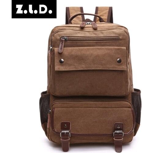 Z.L.D. Original Brand Designer Mens Backpack Portable Computer Backpack Military Travel Bag Large Capacity Junior Student Bag