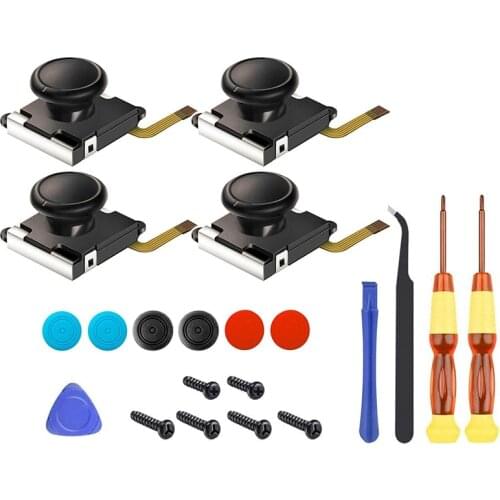 For Joycon Joystick Replacement For Nintendo Switch Joy Con, Repair Kit Include 4 Analog Thumb Stick Parts 21Pcs