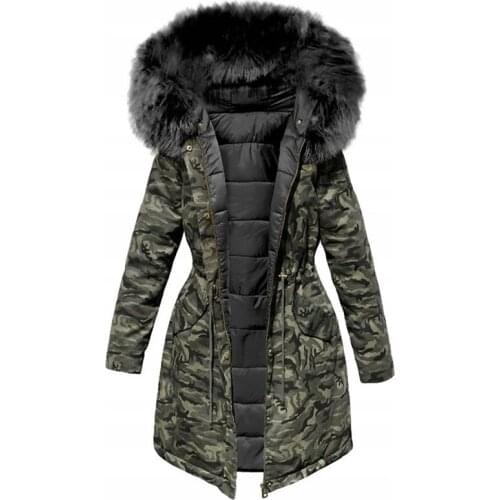 Women Winter Jacket Hooded Parkas Winter Coat Women Loose Parka Fur Collar Cotton Padded Jackets