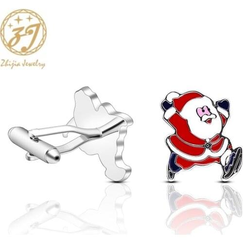 Zhijia Santa Claus mens cufflinks trendy merry christmas cufflinks jewelry accessories male christmas gifts