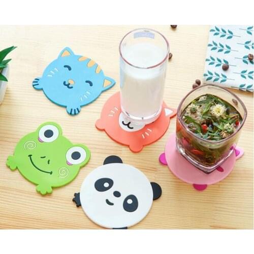 1PC Silicone Cartoon animal Cute Cup Coaster Nonslip Place Mat pads Cup Cushion Minions Tea Cup Holder NX 023