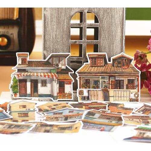 15pcs Creative cute kawaii self-made Retro house scrapbooking stickers /decorative sticker /DIY craft photo albums