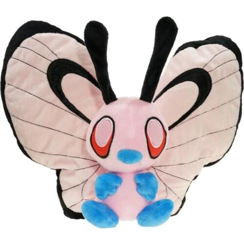30cm Takara Tomy Pokemon Anime Pink Shiny Butterfree Plush Toys Cute Cartoon Soft Stuffed Dolls for Children Kids Gifts