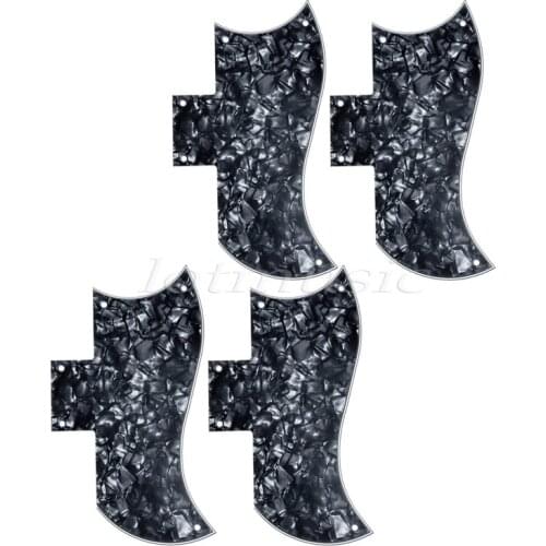 4Pcs Black Pearl 3Ply 5hole Pickguard Scratch Plate For Electric Guitar Replacement