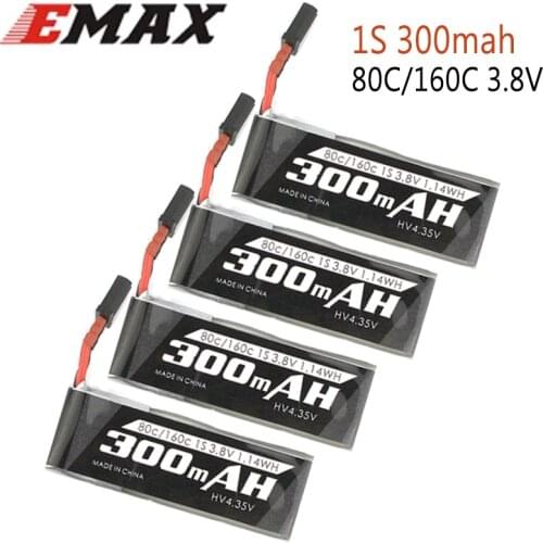 4PCS EMAX Tinyhawk 1S 300mah 80C 3.8V Lipo Battery with GNB27 Plug for FPV Rc Modell airplane Racing Drone Frame