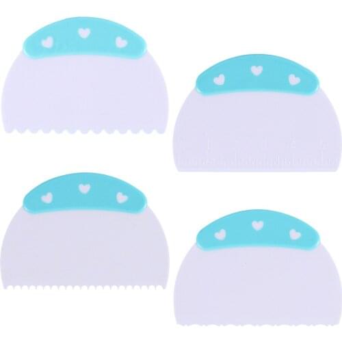 4PCS/Lot Dough Cake Cutter Slicer Spatula for Cake Cream Scraper Pasty Cutters Scraper Irregular Teeth Edge DIY Smoother