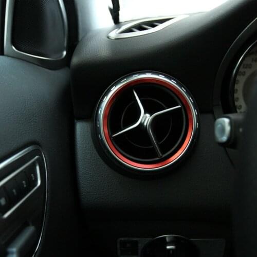 5pcs Air Outlet Sticker Air Vent Outlet Ring Cover Trim Decor For Mercedes Benz A Class W176 B Class CLA C117 Class GLA X156