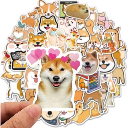 50PCS Shiba Inu Anime Graffiti Stickers Cute Laptop Guitar Skateboard Bike Helmet Luggage Motorcycle Waterproof Sticker Kid Toy